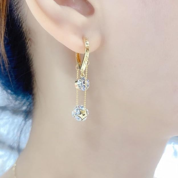 Ritach Gold Chain Earrings for Women Trendy Dainty 925 Sterling Silver Post 14k Gold Plated Chain Tassel Dangle Hoop Earrings for Gifts