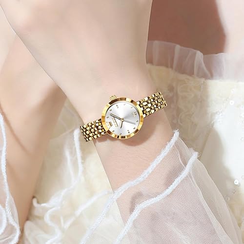 OLEVS Watches for Women Dress Fashion Analog Quartz Watch Diamond Small Face Waterproof Stainless Steel Lady Watch Reloj para Mujer
