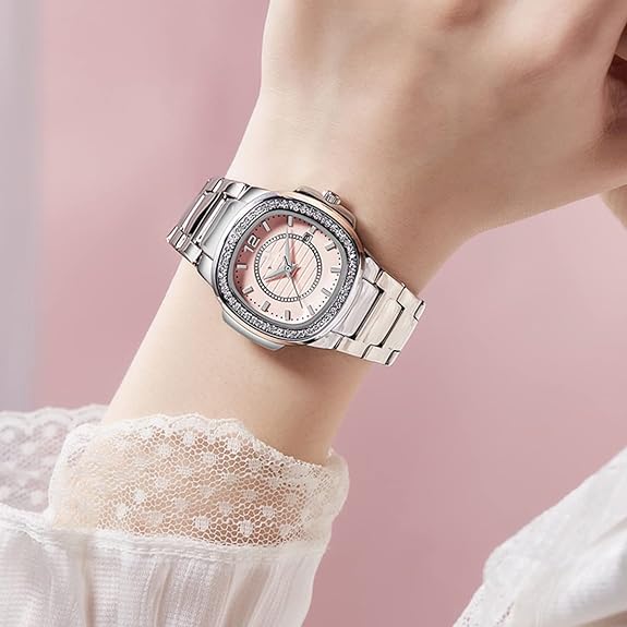 Women's Watches Fashion Square Dial Stainless Steel Waterproof Date Diamond Ladies Dress Wristwatches