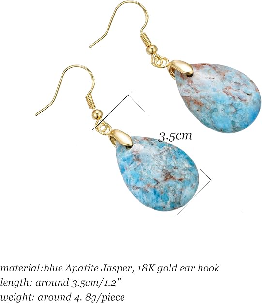 Plumiss Women Natural Stone Earrings Unique Healing Gemstone Energy Hypoallergenic Lightweight Dangle Drop Earrings Multiple Styles Earrings Jewelry for Birthday Party Gift