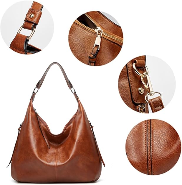 Pahajim Handbags for Women Large Designer Ladies Hobo bag Bucket Purse Faux Leather