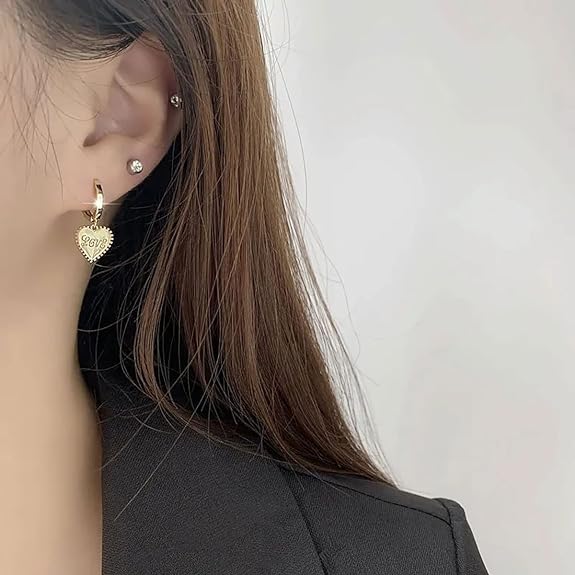 SLUYNZ Stering Silver Heart Small Hoop Earrings for Women Teen Girls Love Hoop Earrings Huggie