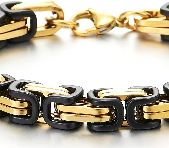 COOLSTEELANDBEYOND Mens Women New Stainless Steel Braided Link Bracelet Polished