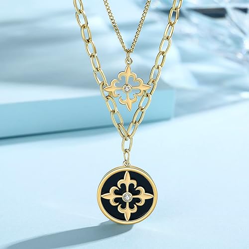 Layered Necklaces for women Necklaces for Women Fashion Pendant Layering Necklace Coin Necklaces Trendy Lightweight Choker Chain Necklace(N3-06)