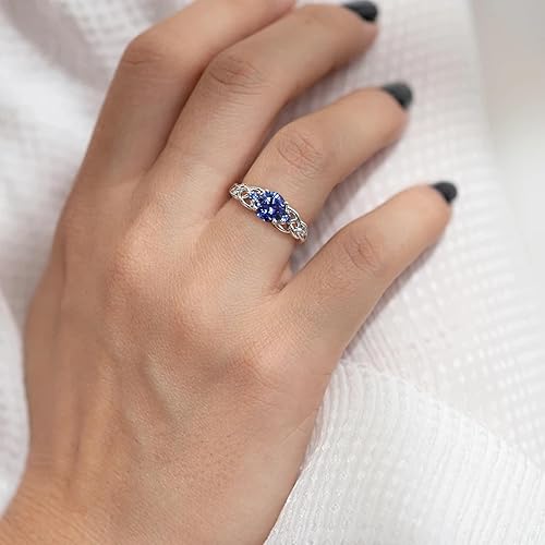 STARCHENIE Celtic Knot Ring for Women 925 Sterling Silver 3-Stone Promise Ring Size 5-10