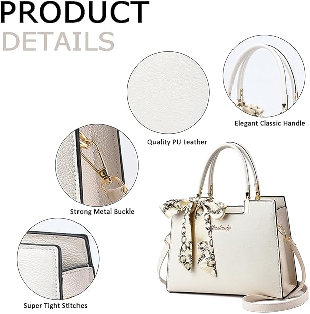Afashor Women's Leather Handbag Top-handle Tote Shoulder Bag Satchel Crossbody Purse