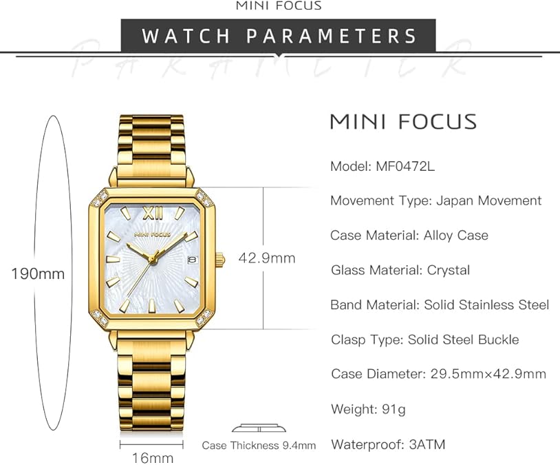 MF MINI FOCUS Unique Bullhead Wrist Watch(Muti-fuction/Calendar/Luminous) Luxury Silver Watch Casual Fashion Bracelet Watch for Women…