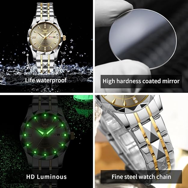 OPK Watches for Women Quartz Date Waterproof Stainless Steel Classic Ladies Watch Fashion