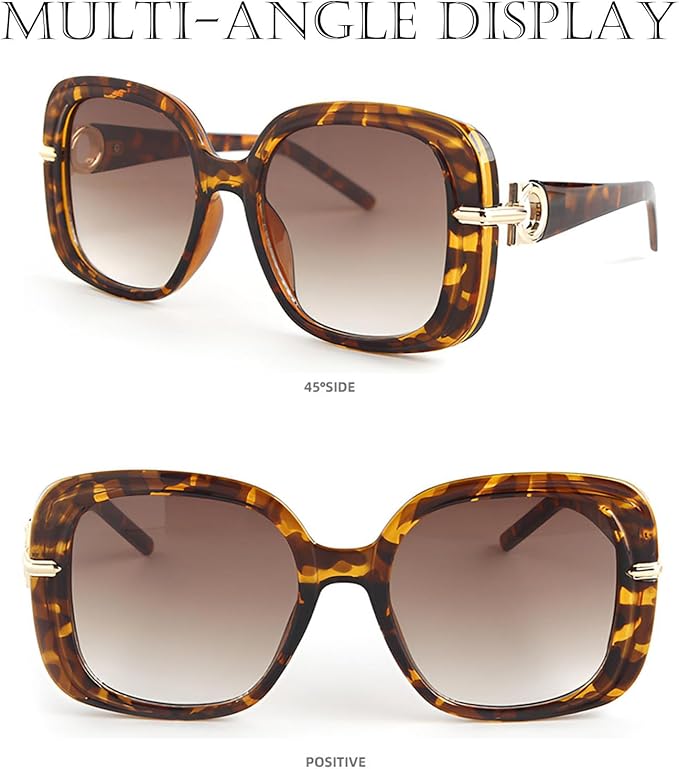 Bsreyeop Fashion Oversized Square Women and Men Sunglasses Vintage Hollow Luxury Sun Glasses UV400 Gradient Shades