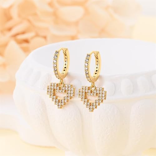 Cycuff 925 Sterling Silver Hoop Earrings Colorful Cubic Zirconia Jewelry Drop Earrings for Women Set Earring Gifts for Her