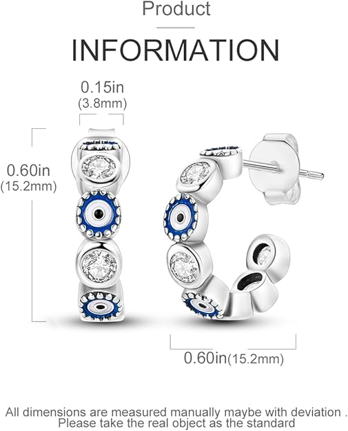 NARMO 925 Sterling Silver Sun and Moon Earrings Small Stud Earrings for Women Hypoallergenic Evil Eye Earrings