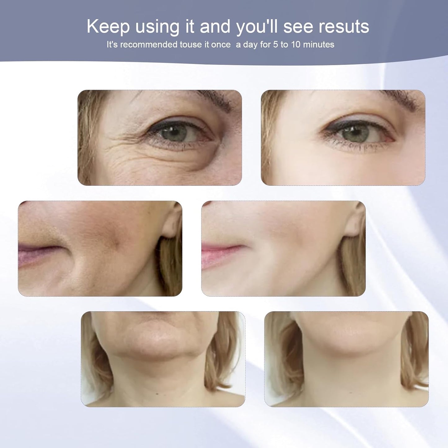 Facial Massager,7 Color LED Light Therapy for Face and Neck, Portable Beauty Skin Care Tools