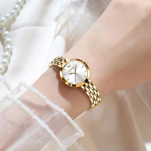 OLEVS Watches for Women Dress Fashion Analog Quartz Watch Diamond Small Face Waterproof Stainless Steel Lady Watch Reloj para Mujer