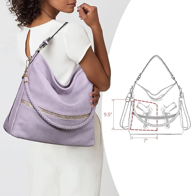 Dasein Hobo Handbags for Women Purses Vegan Leather Shoulder Bags Bucket Purse Large Tote Set with Long Strap