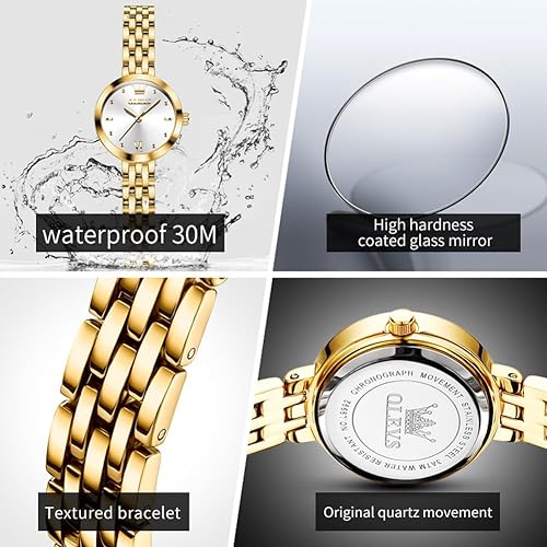 OLEVS Watches for Women Dress Fashion Analog Quartz Watch Diamond Small Face Waterproof Stainless Steel Lady Watch Reloj para Mujer