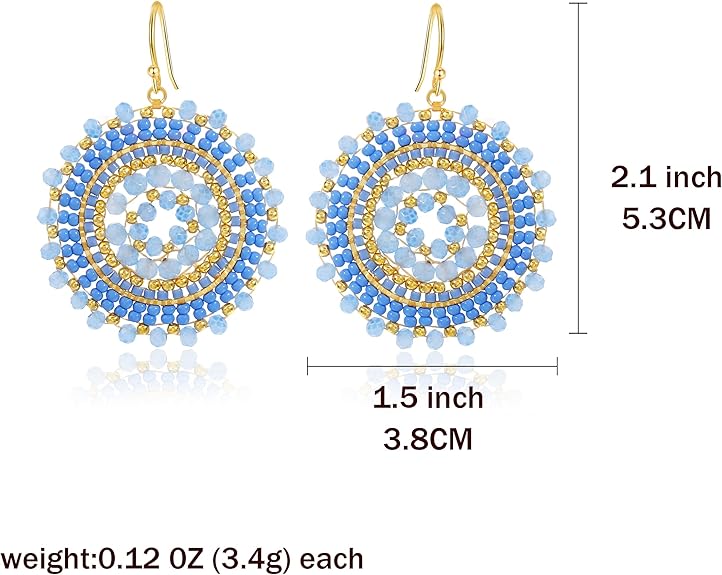 Colorful Summer Beaded Earrings For Women Crystals Glass Bead Dangle Drop Bohemia Earrings Statement Earrings For Women