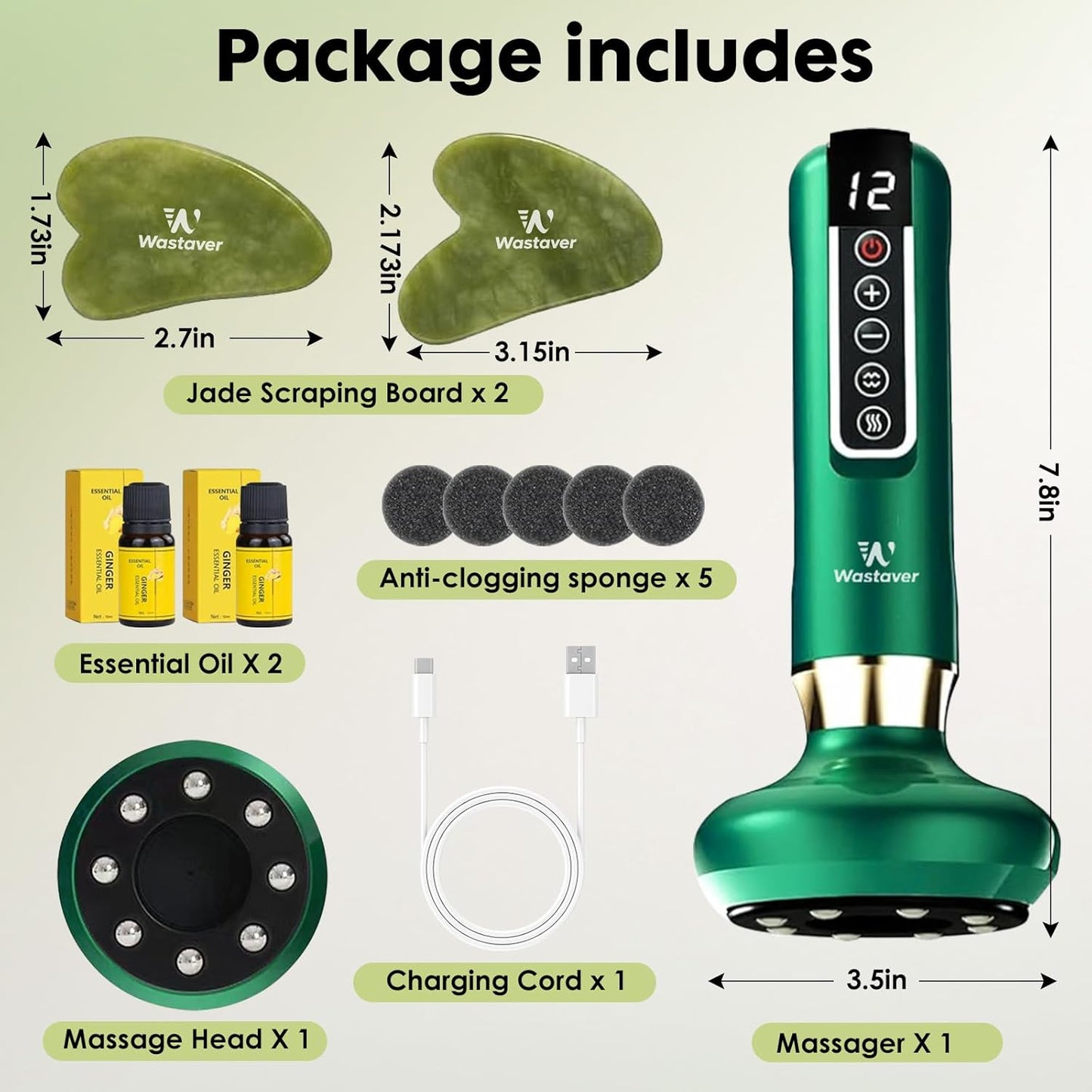 5 in1 Cellulite Massage Tool,Cellulite Massager Electric Fat Remover with 12 Suction Modes,Rechargeable & Cordless,Intelligent Cupping Massager for Arms,Legs,Back Used at Home