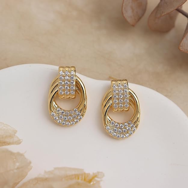 JeanBeau Pearl Flower Leaf Stud Earrings for Women Statement Cluster CZ Pearls Earing Gold Plated Sterling Silver Wedding Prom Birthday Fashion Jewelry Gift