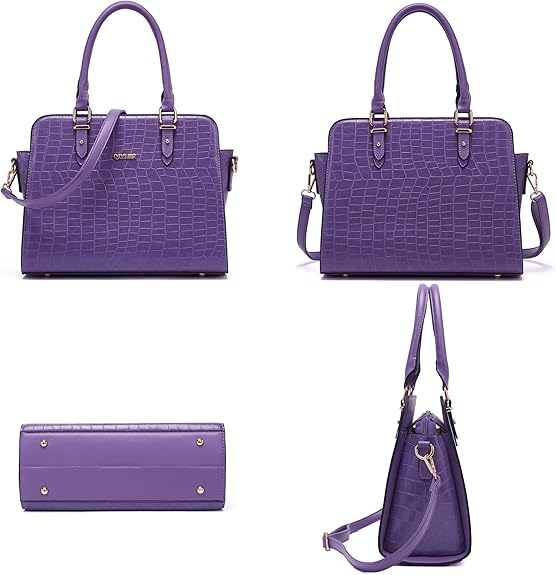 Qiyuer Satchel Purses For Women Top Handle Bag Purse And Wallet Set Work Tote Bags 2pcs