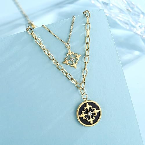 Layered Necklaces for women Necklaces for Women Fashion Pendant Layering Necklace Coin Necklaces Trendy Lightweight Choker Chain Necklace(N3-06)