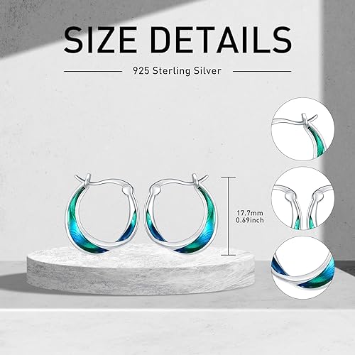 Mobius 925 Sterling Silver Hoop Earrings for Women, Gradient Color Jewelry for Girls, Safe Hypoallergenic Hoop Earrings Gift for Wife, Best Friend, Birthday
