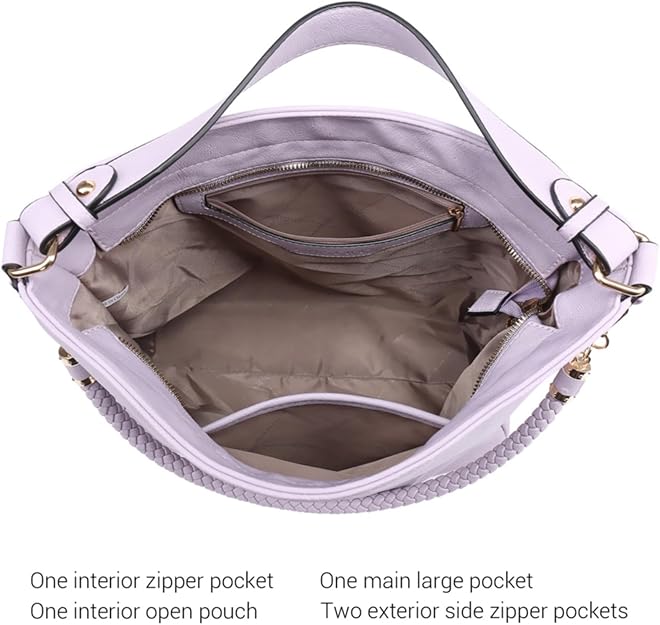 Dasein Hobo Handbags for Women Purses Vegan Leather Shoulder Bags Bucket Purse Large Tote Set with Long Strap