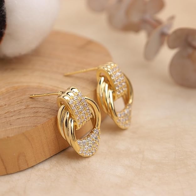 JeanBeau Pearl Flower Leaf Stud Earrings for Women Statement Cluster CZ Pearls Earing Gold Plated Sterling Silver Wedding Prom Birthday Fashion Jewelry Gift