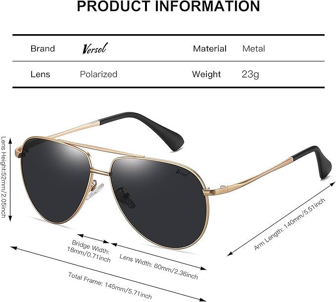 Aviator Sunglasses for Men Mirrored Lens UV400 Protection Lightweight Polarized Aviators Sunglasses