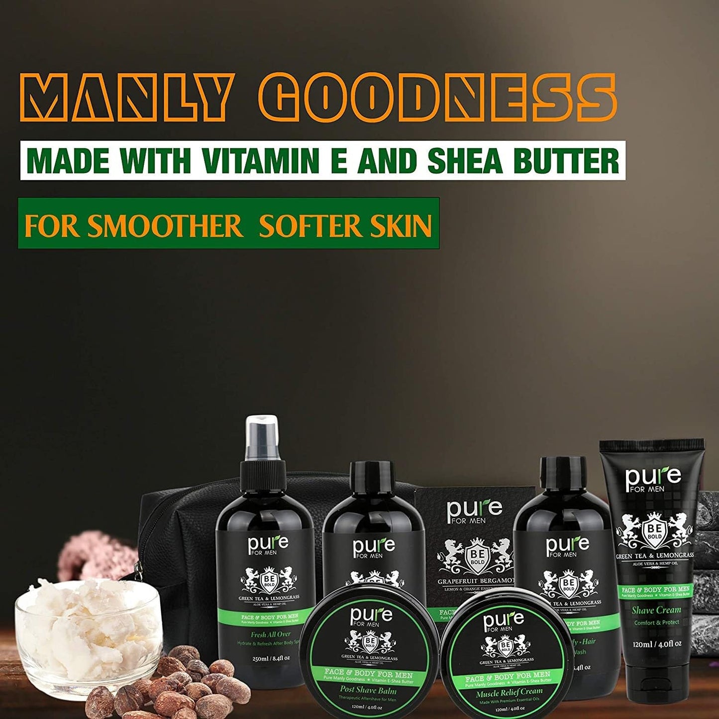 Spa Gift Basket for Men Bath and Body Gift Set! Mens Spa Basket for Holiday Gifts for Him! (XL)