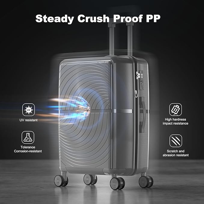 Nazhura Luggage Set, 3-Piece Hardside Suitcase Set, 20-inch, 24-inch, 28-inch Luggage, Carry on Luggage Set, Travel Luggage Set, Large Suitcase with Wheels