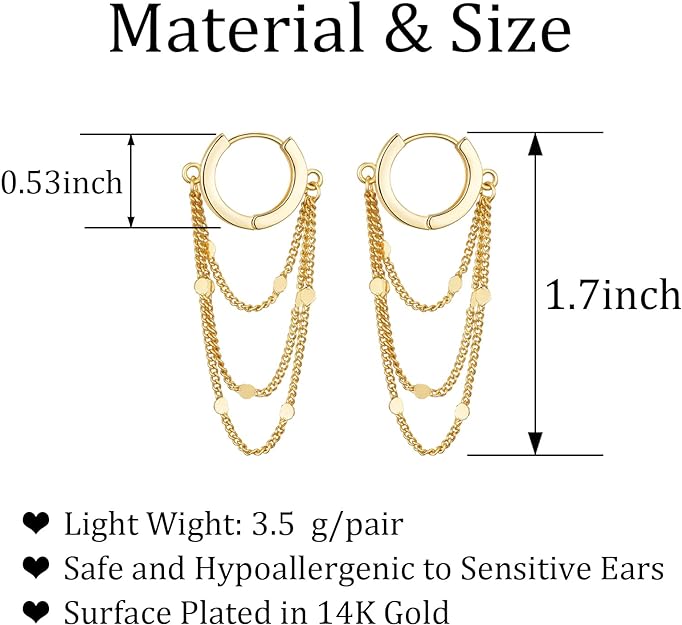 Ritach Trendy Gold Huggie Hoop Earrings for Women Shiny 925 Sterling Silver Disco Ball Cute Chain Hoop Drop Earrings for Teen Girls