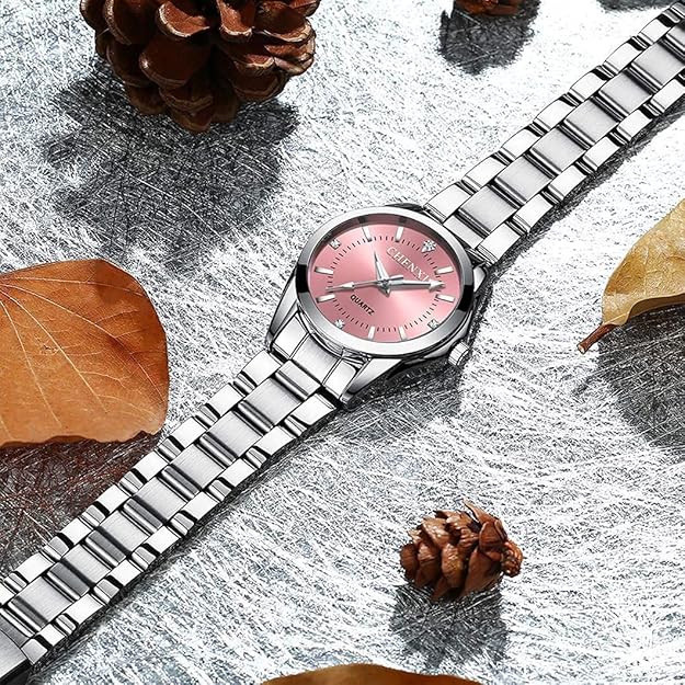 BESTKANG Watches for Women Analog Quartz Silver Stainless Steel Watches Luminous Waterproof Ladies Dress Watch