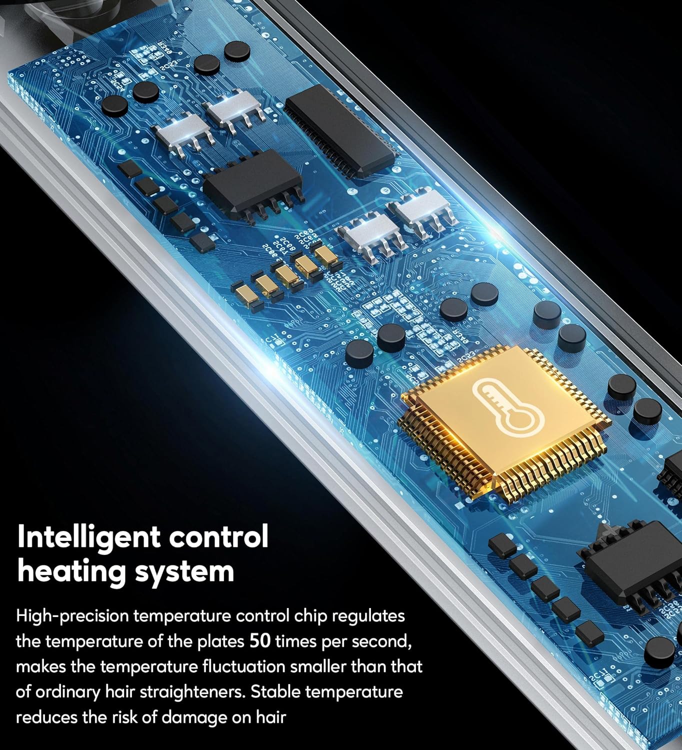 Flat Iron Hair Straightener by Terviiix - Ceramic & Tourmaline for Smooth, One-Swipe Results, Salon-Grade Wide 1-3/4 Inch Straightening Iron Gently Straightens Thick, Curly, Black & Natural Hair