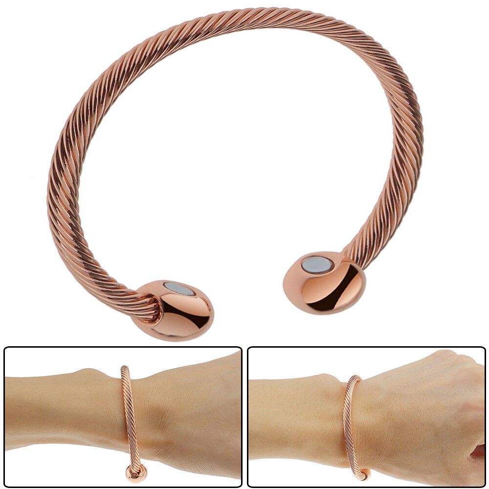 Men Women Magnetic Copper Bracelet Therapy Arthritis Healing Energy