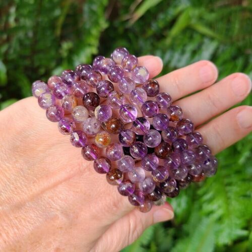 Super Seven Crystal Balance 8MM Bead Healing Protection Stretch Bracelet