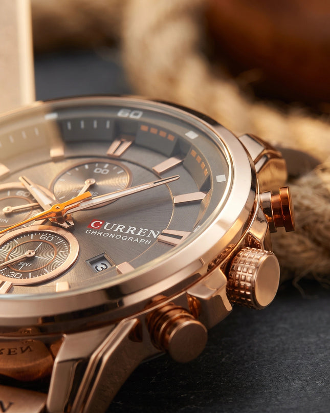 FANMIS Mens Analog Quartz Chronograph Classic Casual Business Dress Watch