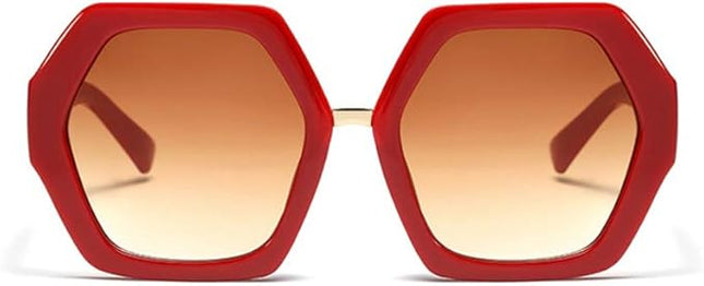 Xpectrum Trendy Extra Large Womens Sunglasses Retro Hexagonal Thick Frame Vintage Oversized Glasses