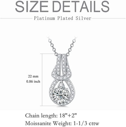 Aihpos Multistyle Moissanite Necklaces for Women Platinum Plated Silver Moissanite Pendant Necklace, 18''-20''