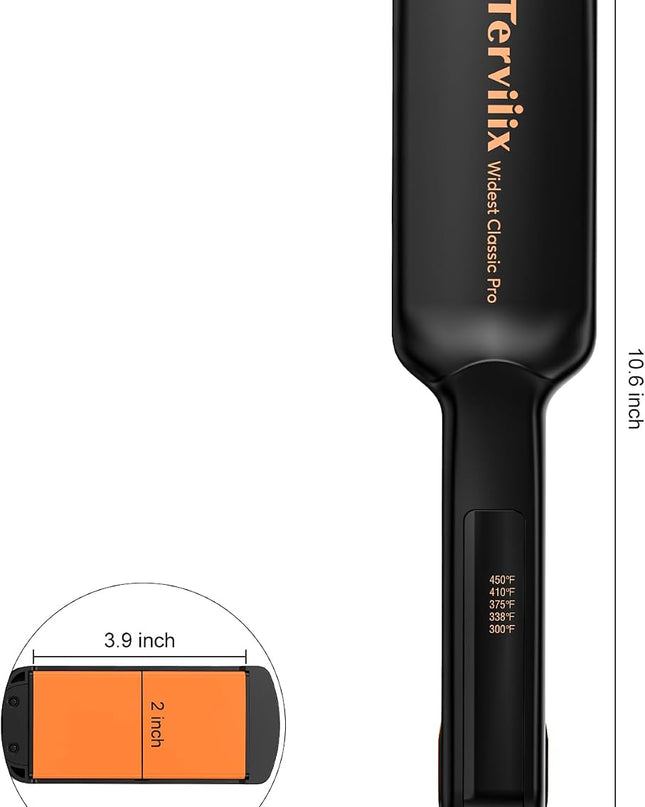 Terviiix Flat Iron Hair Straightener, 2 Inch, Faster Styling