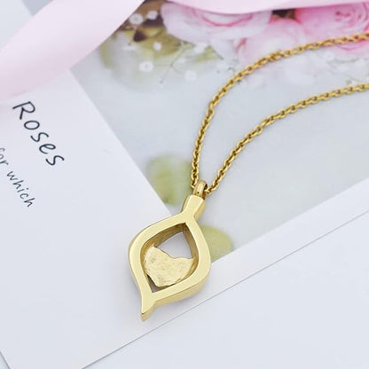 Crystal Teardrop Heart Cremation Urn Pendant Memorial Necklace for Women Stainless Steel Ashes Holder Keepsake Jewelry