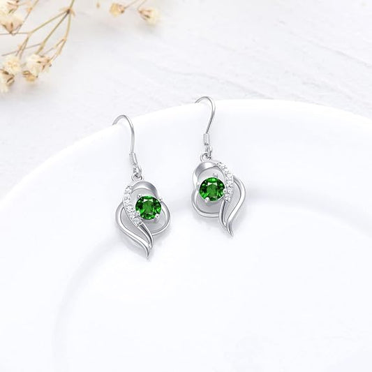 Seiyang 925 Sterling Silver Birthstone Dangle Earrings for Women Birthday Anniversary Fine Jewelry for Women Girls