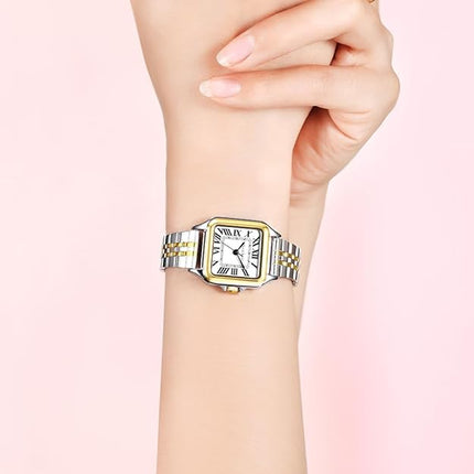 Classic Square Watches for Women with Roman Numerals Ladies Casual Dress Watch
