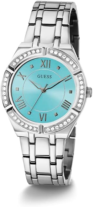 Guess Women's 36mm Watch - Silver Tone Blue Dial Silver Tone Case