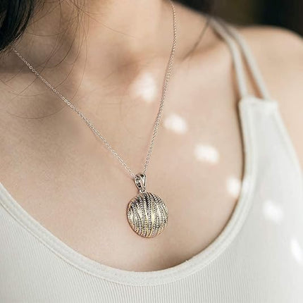 Coin Pendant Necklace for Women 18K Gold and Silver Intertwined Crossover Pendant Two Tone Necklaces Christmas Jewelry Gift