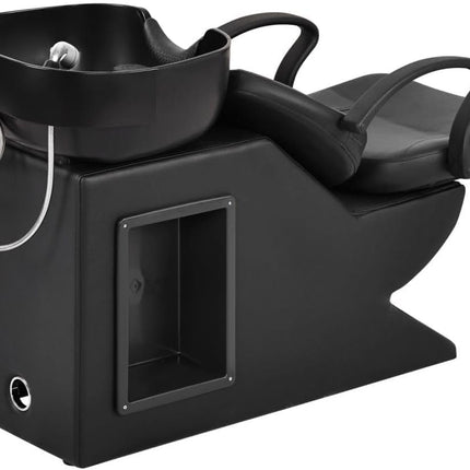 Seogwisam Shampoo Bowl and Chair Set for Salon | PU Leather | ABS Bowl Sink Basin | Built-in Storage Box | High-Density Sponge | Ergonomic Design | Soft...
