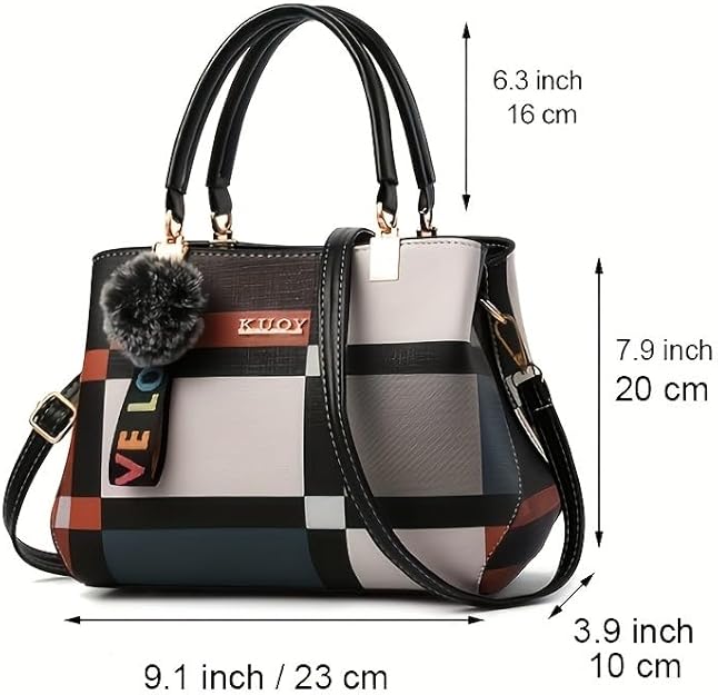 Xiaoyu Purses and Handbags For Women Fashion Plaid Pattern Crossbody Bag Shoulder Bag Small Tote Bag Ladies Satchel Purse