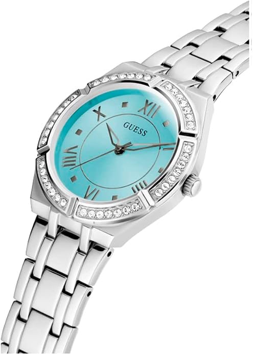 Guess Women's 36mm Watch - Silver Tone Blue Dial Silver Tone Case