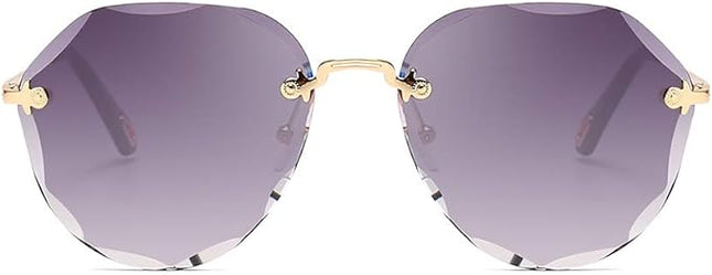 AEVOGUE Sunglasses For Women Oversized Rimless Diamond Cutting Lens Sun Glasses AE0534