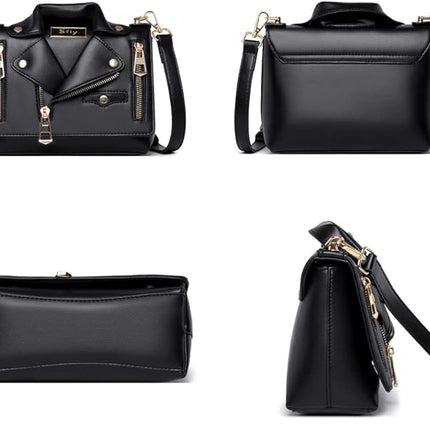 Women Satchel Chain Strap Shoulder Bag Leather Crossbody Handbags Ladies Evening Clutch Purse Unique Cute Jacket Bag