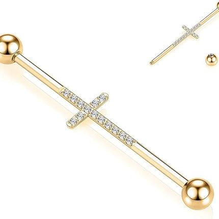 Industrial Bar Industrial Piercing Jewelry 14G Industrial Barbell Surgical Steel for Women Men